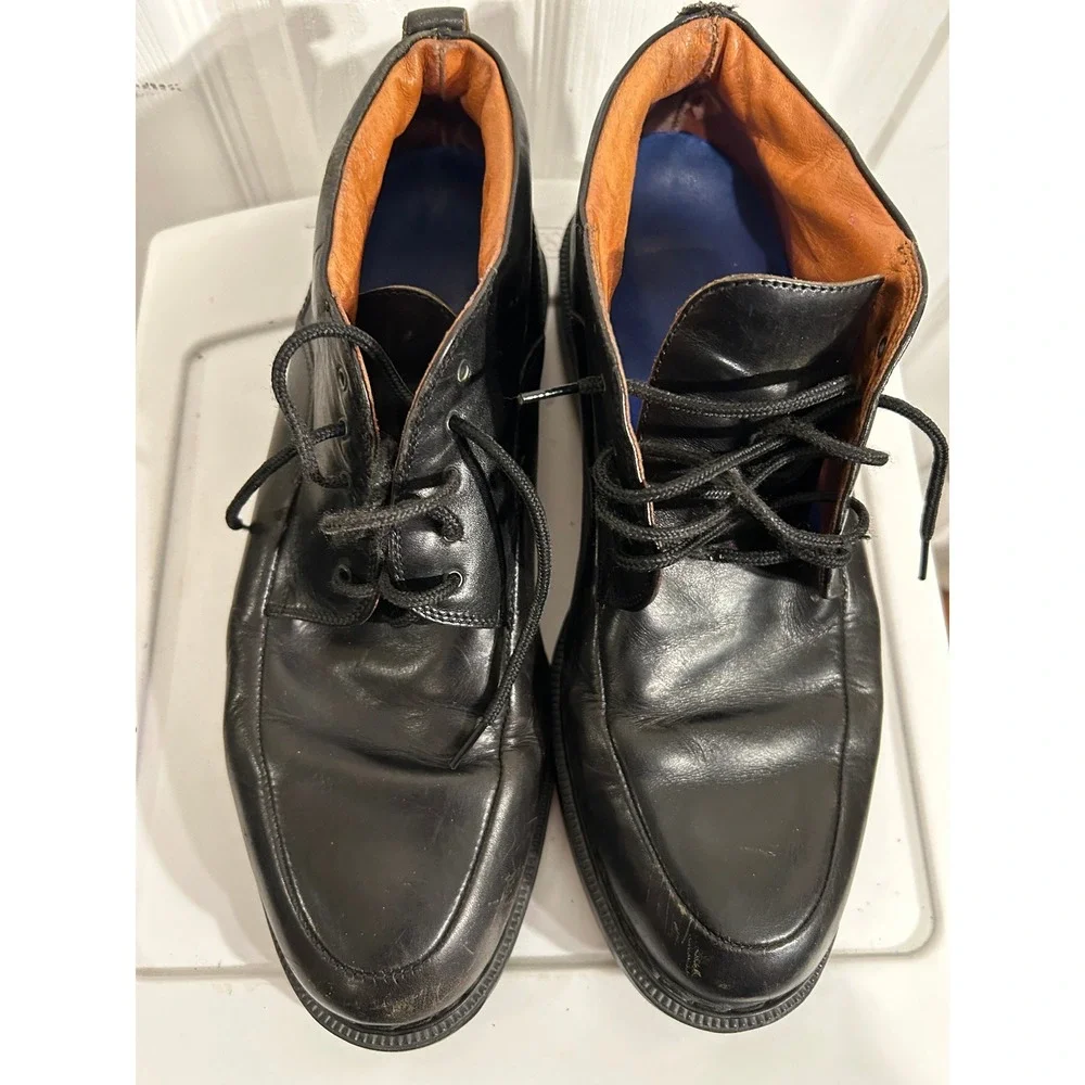 Johnston & Murphy Black Leather Chukka Boots Mens Size‎ 11 Mid Top